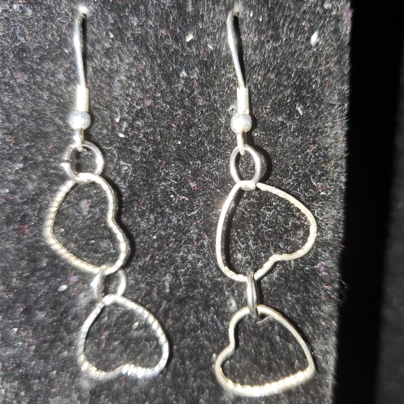 Double Heart Earrings - Picture 3 of 4